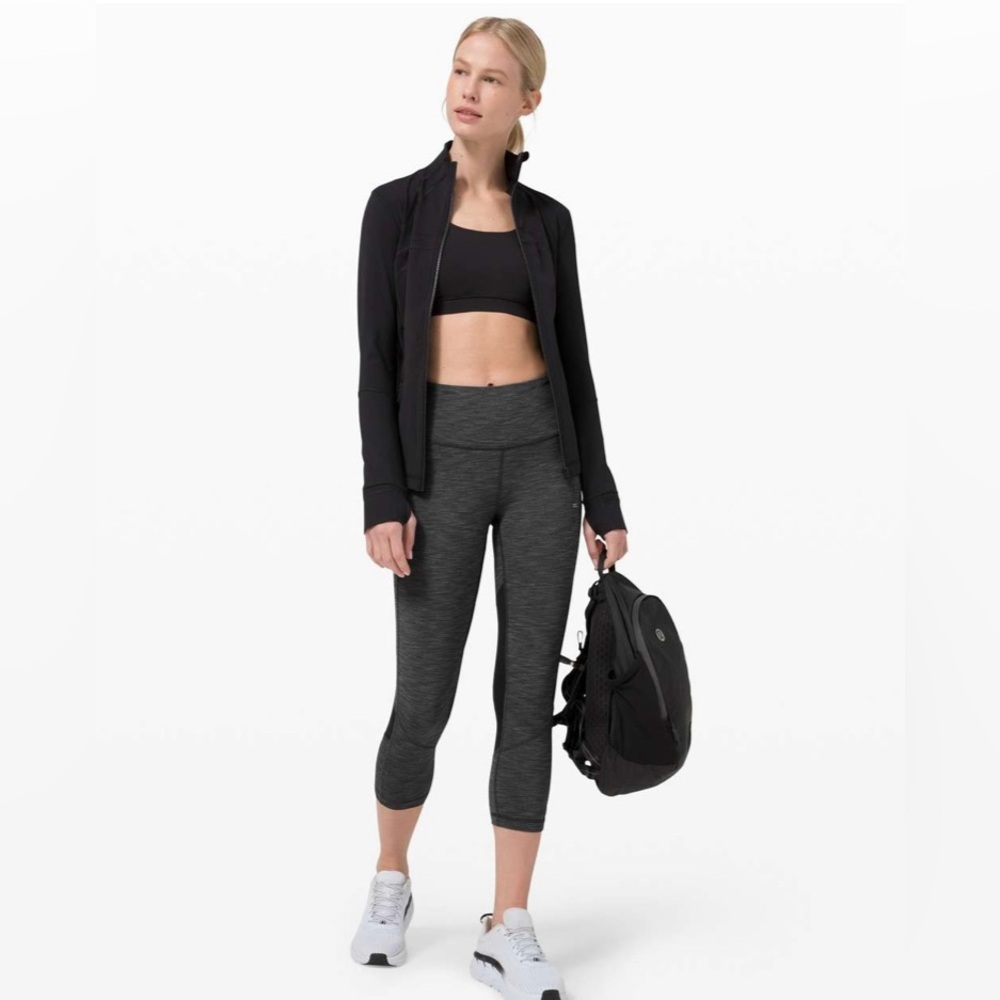 Lululemon Heather Gray Mid-Rise Cropped Yoga Pilates Running Walking Leggings
